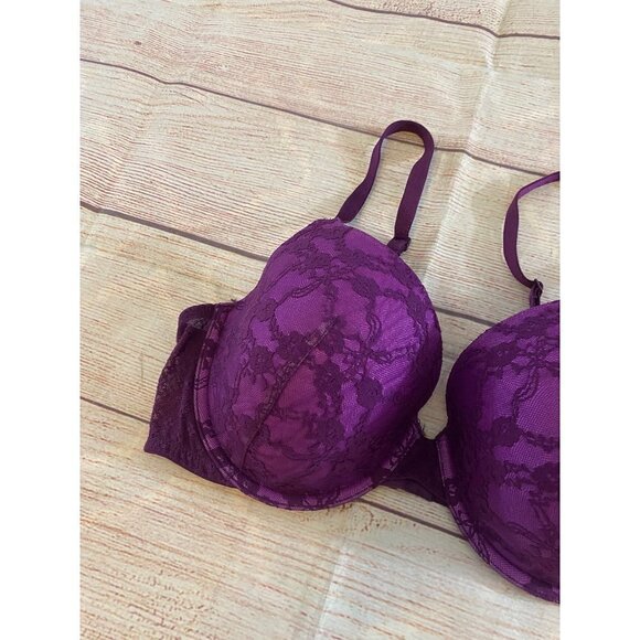 Victoria Secret Lined Perfect Covereage Purple Bra - 36D - Picture 3 of 8